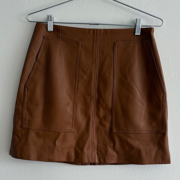 Brown Leather Skirt - Picture 1 of 3